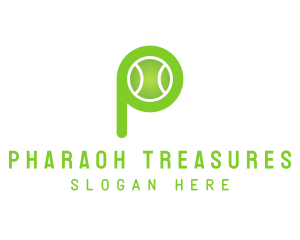 Green P Tennis Ball logo design