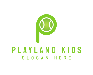 Green P Tennis Ball logo design