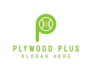 Green P Tennis Ball logo design