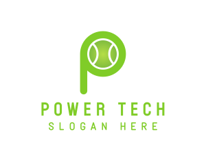 Green P Tennis Ball logo design
