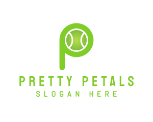 Green P Tennis Ball logo design