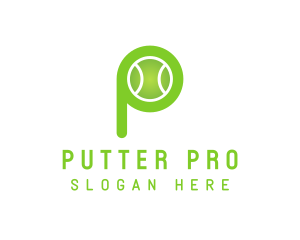 Green P Tennis Ball logo design