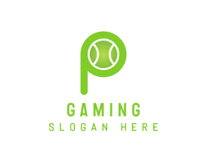 Player - Green P Tennis Ball logo design