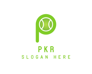 Green P Tennis Ball logo design