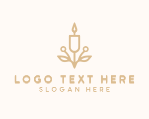 Leaf - Candlelight Decor Candle logo design
