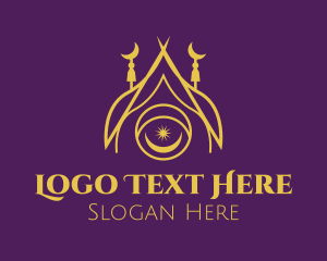 Dubai - Golden Muslim Temple logo design