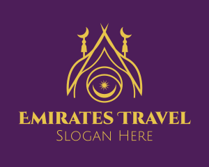 Emirates - Golden Muslim Temple logo design