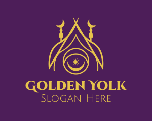 Golden Muslim Temple  logo design