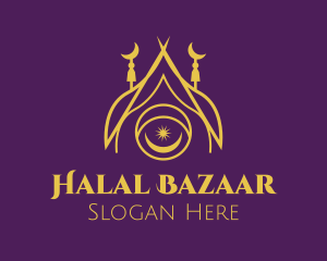 Golden Muslim Temple  logo design