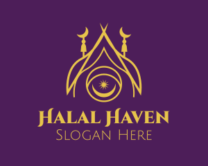 Golden Muslim Temple  logo design