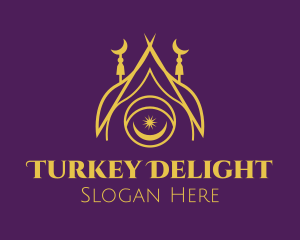 Turkey - Golden Muslim Temple logo design