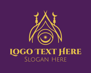 Indian - Golden Muslim Temple logo design