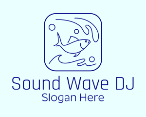 Ocean Wave Fish Logo