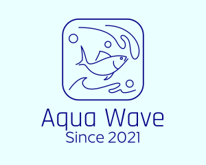 Ocean Wave Fish logo design