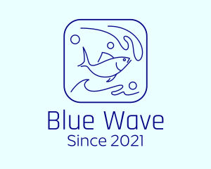 Ocean Wave Fish logo design