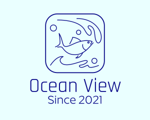 Ocean Wave Fish logo design