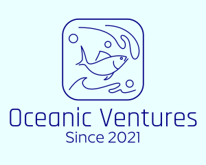 Ocean Wave Fish logo design