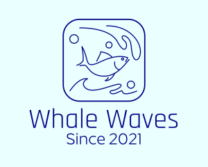 Ocean Wave Fish logo design