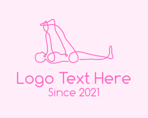 Pose - Line Art Yoga Stretch logo design