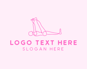 Line Art Yoga Stretch  Logo
