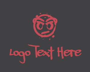 Emoji - Angry Graffiti Ink Splat logo design