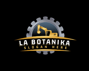 Backhoe - Excavator Construction Equipment logo design