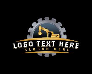 Gear - Excavator Construction Equipment logo design