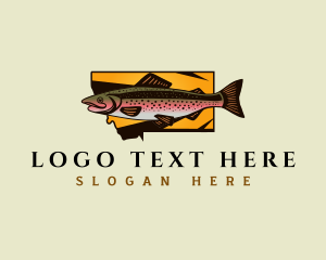 Montana Fish Trout logo design