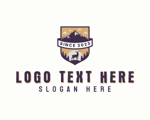 Emblem - Mountain Forest Deer logo design