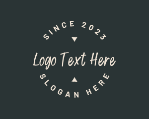Shop - Hipster Cursive Badge logo design