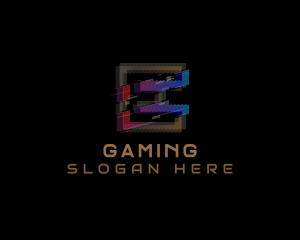 Blogger - Gradient Glitch Letter E logo design