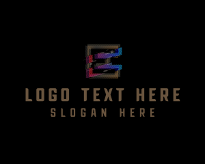 Streamer - Gradient Glitch Letter E logo design