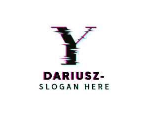 Modern Glitch Letter Y Logo