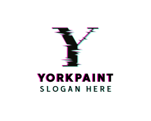 Modern Glitch Letter Y logo design