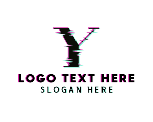 Modern Glitch Letter Y Logo