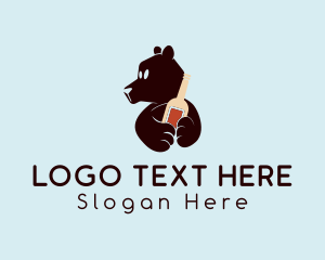 Lounge - Bear Bottle Drinking logo design