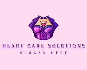 Sexy Heart Breast logo design