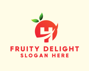 Fruity - Red Peach Letter H logo design