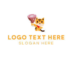 Shimmering - Feline Cat Ham logo design
