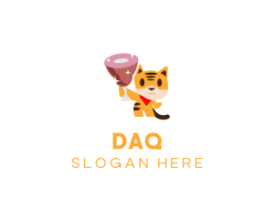 Meat - Feline Cat Ham logo design