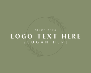 Leaf Wreath Ornament logo design