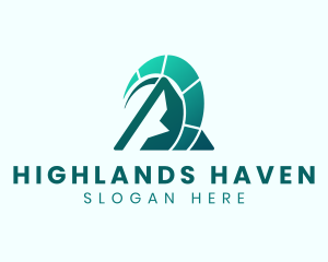 Highlands - Mountain Peak Meter logo design