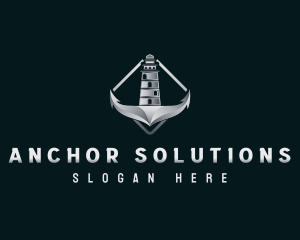 Maritime Anchor Lighthouse logo design