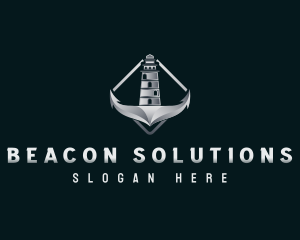 Beacon - Maritime Anchor Lighthouse logo design