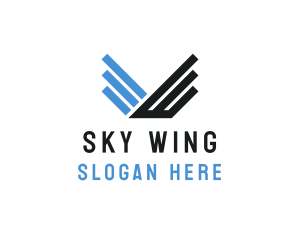 Wing - Winged Letter V logo design