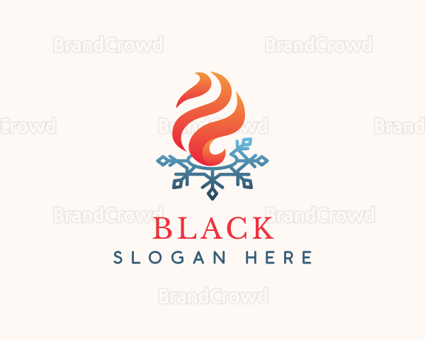 Flame Ice Snowflake Logo