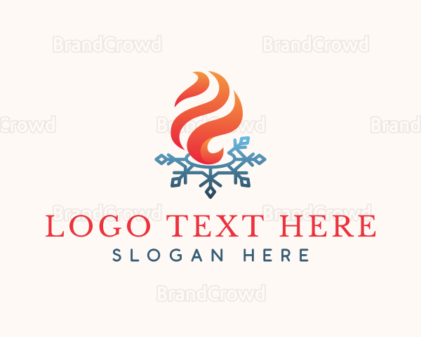 Flame Ice Snowflake Logo