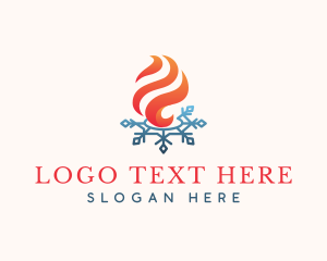 Winter - Flame Ice Snowflake logo design