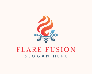 Flame Ice Snowflake logo design