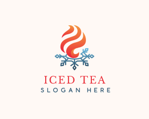 Flame Ice Snowflake logo design